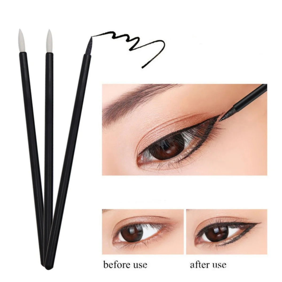 50PCS Eyeliner Lippenpinsel Lippenlinie Weiß und Gelb Make-up-Tools Image