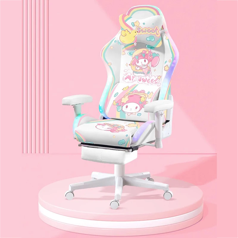 Neue Upgrads verstellbarer Lift Gaming Stuhl niedlichen Anime-Druck mit LED-Licht Home Computer Bürostuhl Anker Live Gamer Stuhl Image
