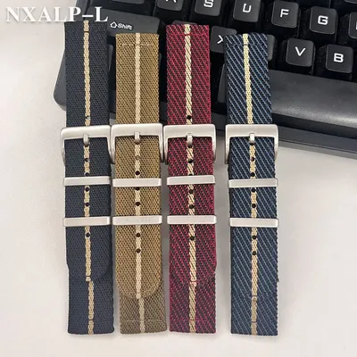 20mm 22mm Premium Nylon Uhren armband Herren Militär Sport Ersatz Armband Schnell verschluss Universal Canvas Stoff Armband Image