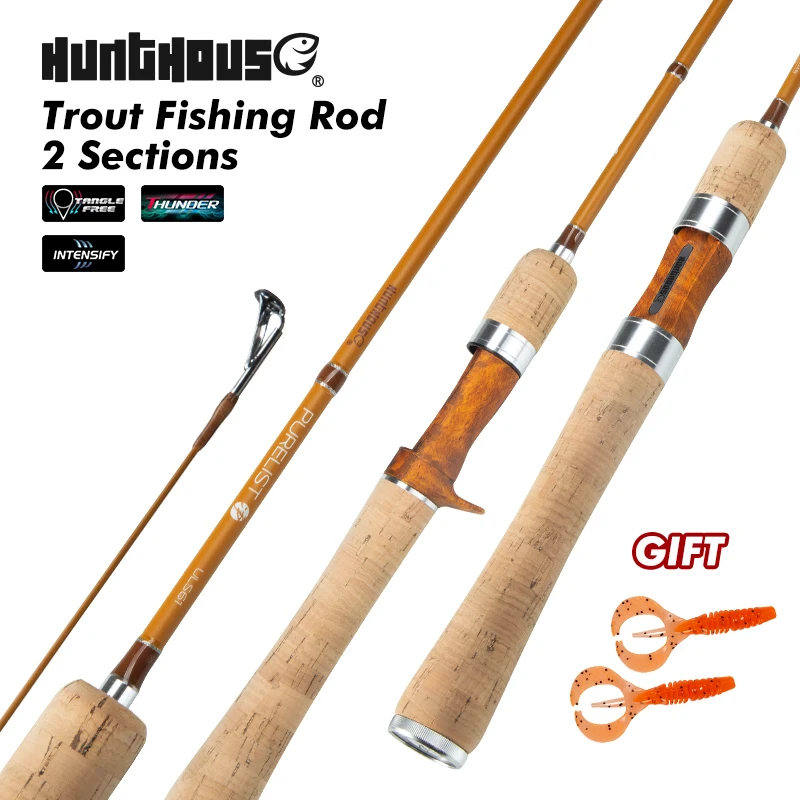 Hunthouse UL Canna da pesca alla trota Spinning Casting Esca ultraleggera WT 0.2-0.8g 0.8-6g 1.65m 1.75m 1.85m Fibra di carbonio 0.7mm Top ULS