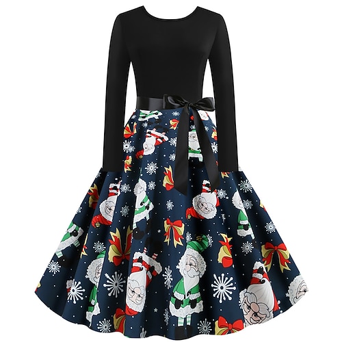 Robe de Noël Robe De Noël Fantaisie père Noël Noël Années 1950 pour Femmes Adulte Noël Nouvel An la veille de Noël Soirée Noël Réveillon du nouvel an Robe