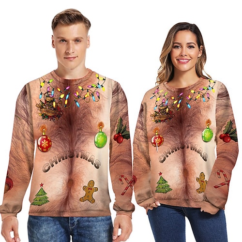 Sweat à capuche Pull Sweat-shirt de Noël amusant Impression 3D Noël Nouveauté 3D Costume de père noël père Noël pour Couple Homme Femmes Adolescent Adulte Impression 3D pour Noël Carnaval Mascarade