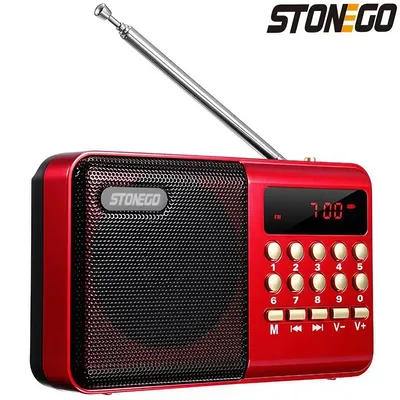 FM/AM Portable Radio, Dual Antennas, Full Band Handheld MP3 Player, LED Display, 2.1 Channel,