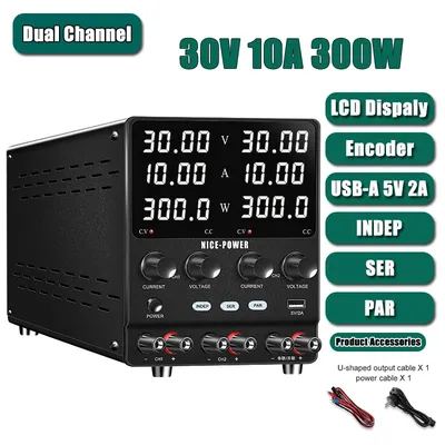 30V 10A Dual Channel DC Power Supply 60V 20A Adjustable LCD Voltage Source INDEP SER PAR Factory