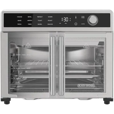 French door air fryer oven, 12 cooking functions, 60-minute timer, air fryer with convection