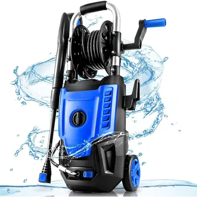 4200 PSI Electric Pressure Washer- 4.0 GPM High Power Washer with 33FT Hose Reel, 4 Spray Tips and