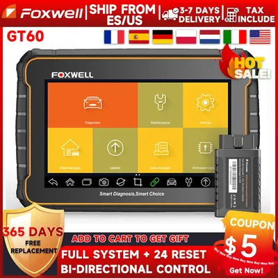 FOXWELL GT60 OBD2 Automotive Scanner All System All Makes Free DPF EPB A/F TPMS Reset OBD 2