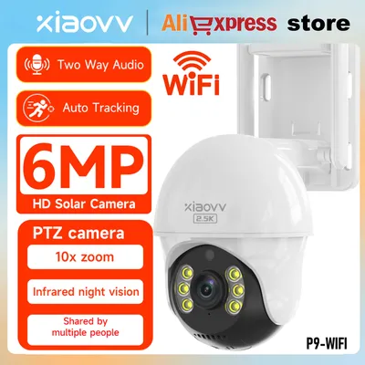 Xiaovv P9 2.5K PTZ WiFi Outdoor Camera Two-way Audio 4MP HD Night Color PIR Human Detection IP