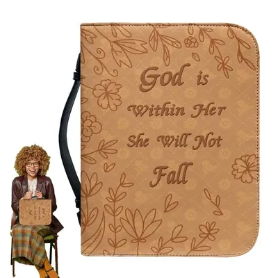 Bible Book Cover For Men Bible Cover With Handle Manual Protective Cover PU Leather Book Bag Bible