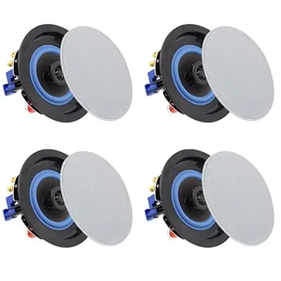 Herdio 4 " 320 Watts 2-Way Bluetooth Ceiling Speakers Package Perfect For Home Theater System Living