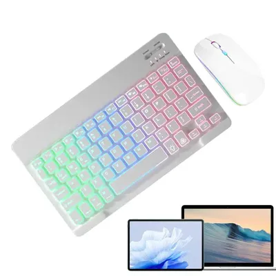 Wireless Keyboard Light Up Keys 7 Colors Key Board With 2 Light Modes Portable Computer Keyboards