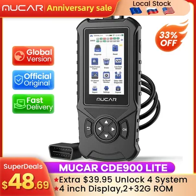 MUCAR CDE900 Obd2 Scanner Car Diagnostic Tool Auto Engine ABS SRS TCM 4 System Code Reader