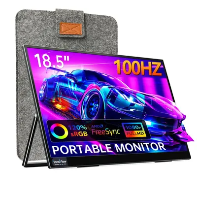 InnoView Portable Monitor 18.5 inch 100HZ 120% sRGB 1080P IPS Large Monitor for Laptop HDR Travel