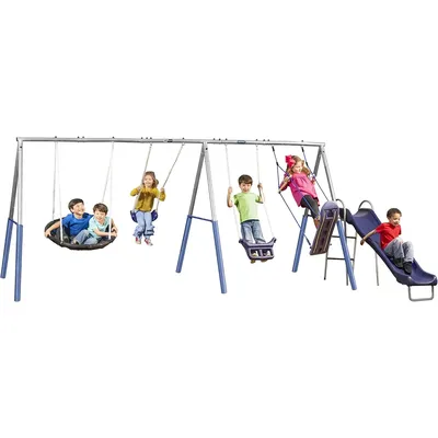 Surf Swing'in - 6 User Metal Swing Set,