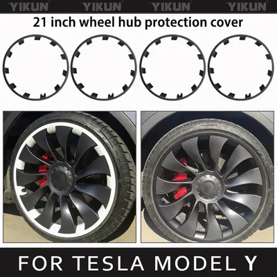 For Tesla Model Y 21 Inch Rim Wheel Hub Protection Patch Protectors ABS Wheel Guard Covers