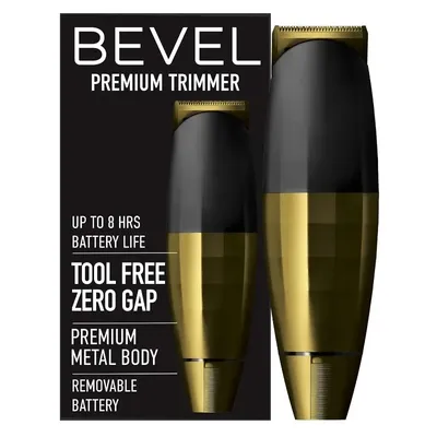 BEVEL Beard Trimmer for Men - Gold Edition Cordless Trimmer, 8 Hour Rechargeable Battery Life