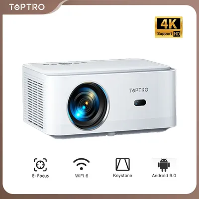 TOPTRO Projector 1080P Full HD Portable Projector 700ANSI Android 9.0 Projector WiFi6 Bluetooth Home Cinema Outdoor Projector