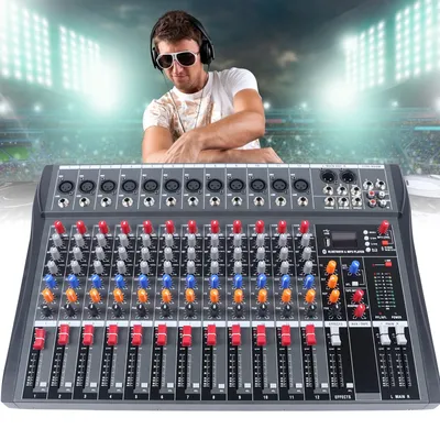 12 Channel DJ Studio Audio Professional Audio Mixer Console Sound Live Studio Sound Mixing Console