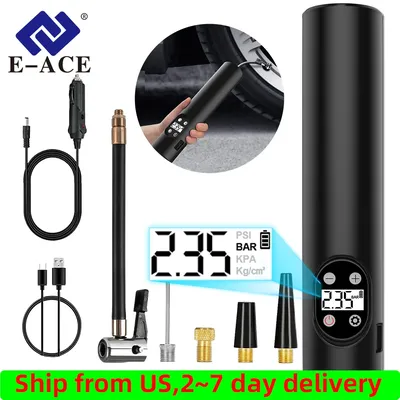 E-ACE Wireless Inflatable Pump Air Compressor For Bicycle Car Tire Inflator Portable Rechargeable