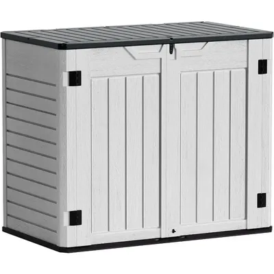 Outdoor Horizontal Resin Storage Sheds 34 Cu. Ft. Weather Resistant Resin Tool Shed, Extra Large