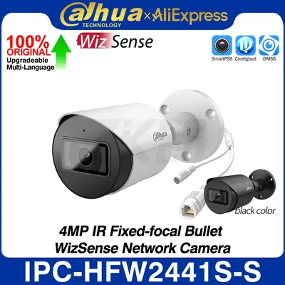 Dahua Original IPC-HFW2441S-S 4MP 2K Bullet WizSense Network IP Camera IR 30M built-in MIC SD Slot