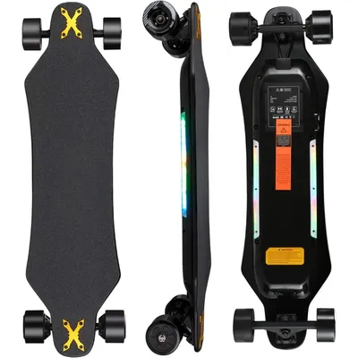 Electric Skateboard with Remote Control,900W Hub-Motor,26 MPH Top Speed，21.8 Miles Range,3 Speed