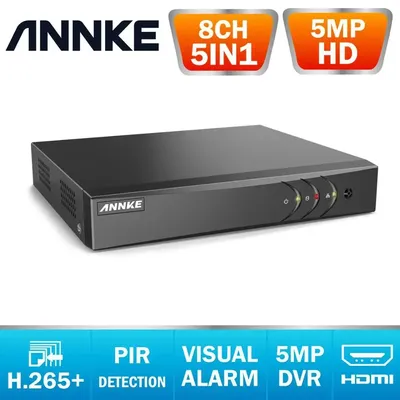 ANNKE 8CH 5MP Lite 5in1 HD TVI CVI AHD IP Security DVR Recorder H.265+ Video Recorde Email Alert