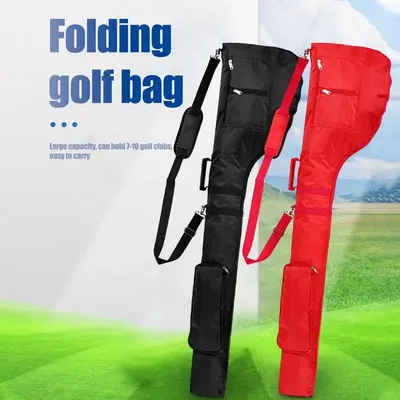 Sports Golf Club Bag Folding Lightweight Shoulder Bag Practice Training Golf Carry Storage Bag