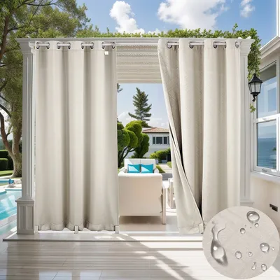 Upgrade Blackout Curtains Outdoor Super Soft Thermal Insulation Curtains 3d Embossed 100% Waterproof