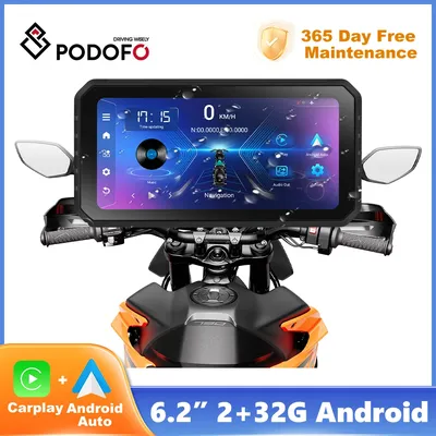 Podofo 6.2-inch Screen 2+32G Android 13.0 Carplay Portable Smart Player Supports Android Auto With