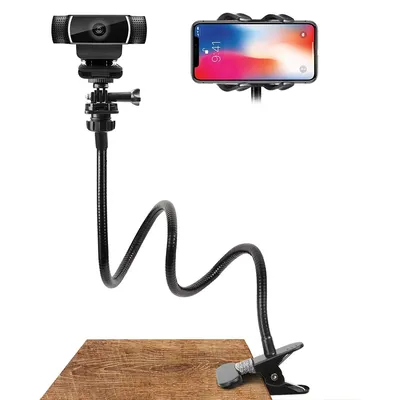 New Webcam Stand Flexible Desk Mount Gooseneck Clamp Clip Camera Holder For Web-cam Accessories