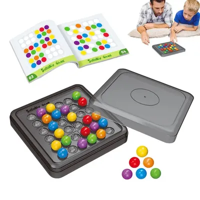 Colorful Bead Puzzle Board Fun Puzzle Sudoku Matching Toy With Colored Beads Rainbow Bead