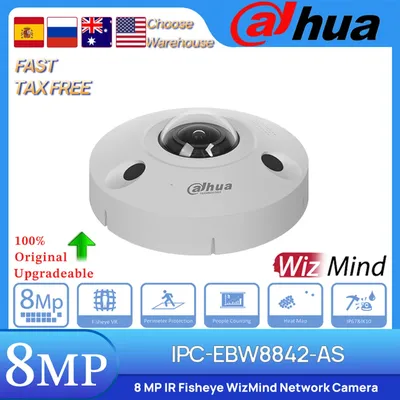 Dahua Original IPC-EBW8842-AS 8MP IR Fisheye WizMind Network Camera 1.85MM Built in MIC SD Slot