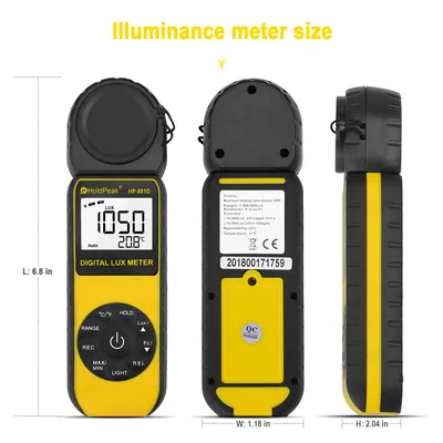 HoldPeak HP-881D Light Meter Photography Digital Luxmeter Integrated Illuminometer Lux/Fc Photometer