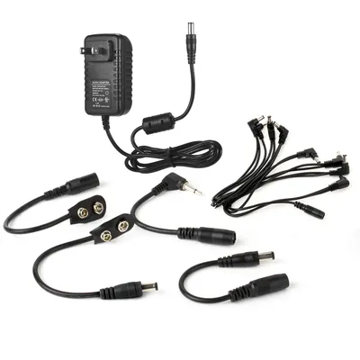 Caline CP-07B Guitar Effects Power Supply Adapter DC 9V 1A with 8-Way Daisy Chain Cable Reversed