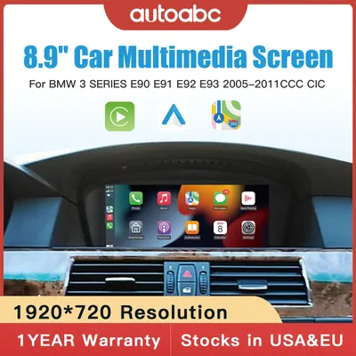 8.9 inch Wireless CarPlay Android Auto Car Multimedia Screen for BMW 3 5 CIC System,
