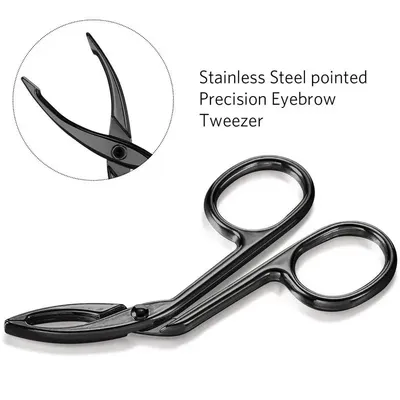 1pcs Stainless Steel Elbow Eyebrow Pliers Clip Scissors Tweezers Straight Pointed Eyebrow Plucking