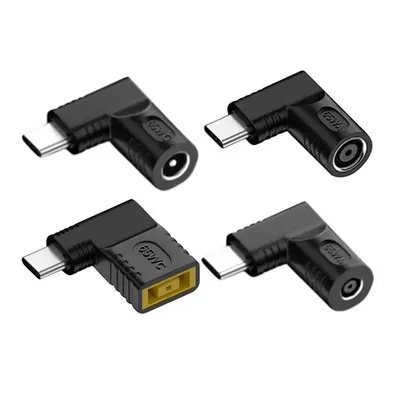 USB Type-C Female To DC Male Jack Plug Converter For Lenovos/HPs/DELL PD 65W Laptop Power Charger