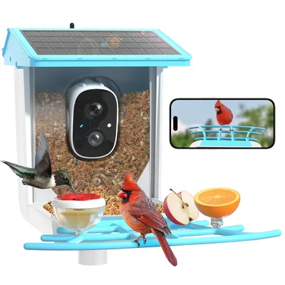 Outdoor Smart Bird Watching Camera With Solar Panel, AI Identify 6000+ Species, Birdfy Bird Feeders