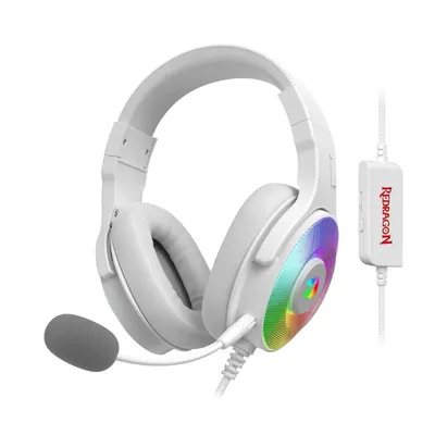 Redragon H350 White Wired Gaming Headset Dynamic RGB Backlight Stereo Surround 50MM Drivers