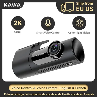 KAWA Dash Cam For Cars D6 1440P Camera DVR In The Car Video Recorder Voice Control 24H Parking WiFi