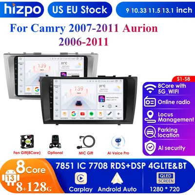 Android 13 2Din Car Radio for Toyota Camry 2007-2011 Aurion Multimedia Video Player Navigation