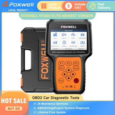 FOXWELL NT650 Elite OBD2 Car Scanner ABS Airbag Diagnostic Tools Code Reader SAS EPB DPF TPMS BRT