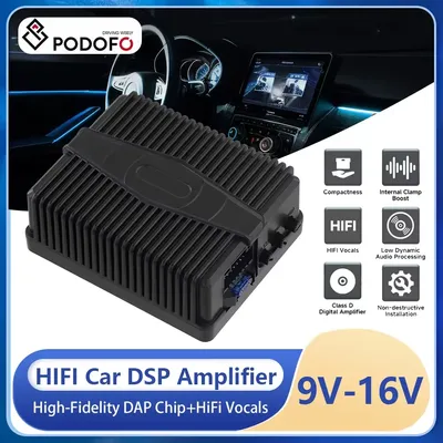 Podofo Car Amplifier DSP Hi-Fi Amplifier Audio Digital Sound Processors For Car Speaker Power Subwoofer Car Stereo Amplifier