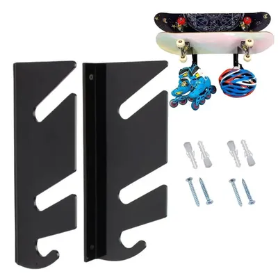 1 Pair Acrylic Skateboard Mount With Storage Hook Two Layers Of Skateboard Hanger For Deck