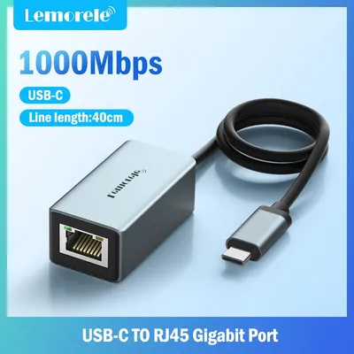 Lemorele TC48 USB Ethernet Adapter USB3.0 1000Mbps USB RJ45 Network Card for Laptop Xiaomi Mi Box S