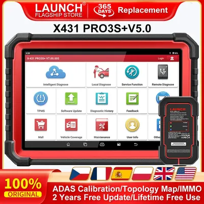 LAUNCH X431 PRO3S+V5.0 Full Systems Car OBD2 Scanner ECU Coding Active test Code Reader ADAS