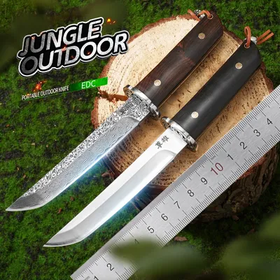 Damascus steel outdoor knife Japanese fruit knife collection western knife camping gift