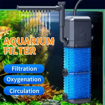 4-in-1 Internal Aquarium Fish Tank Filter Submersible Water Pump 800L/H Oxygen Filter Pump Improve