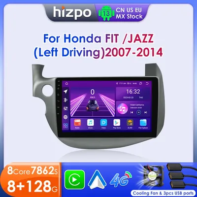 Hizpo 2din Android Car Radio For HONDA FIT JAZZ 2007 - 2014 Stereo Multimedia Video Player Carplay Auto GPS Navigation Autoradio